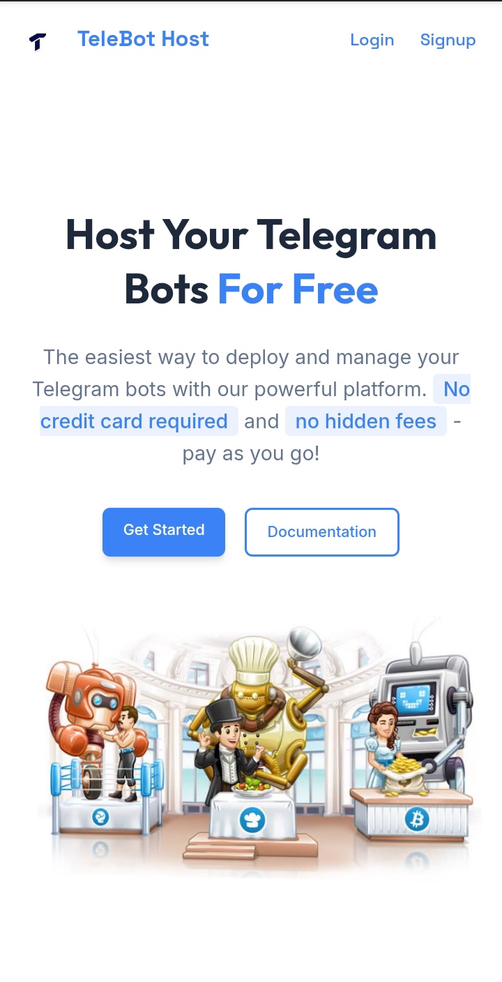 TeleBot Host Homepage