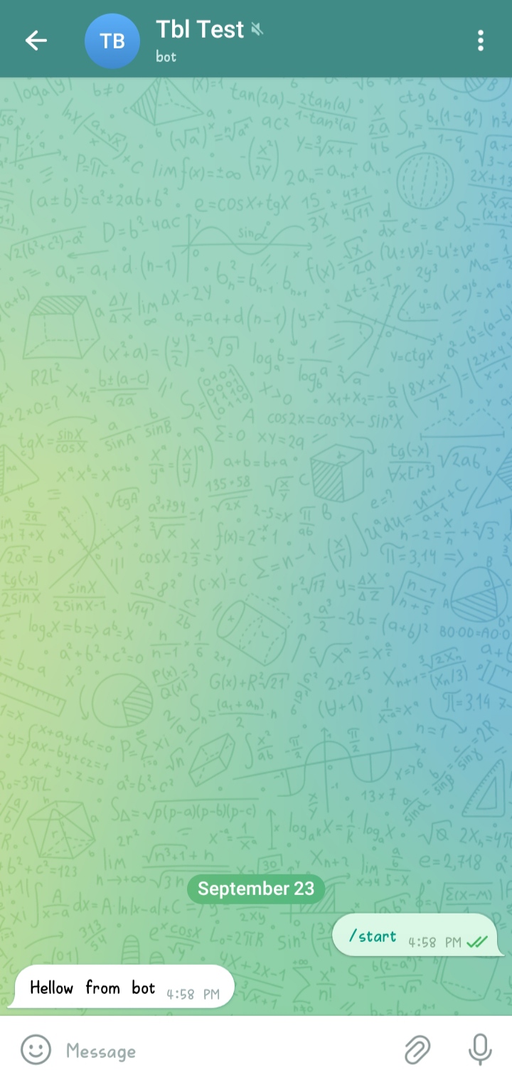 Test Bot in Telegram